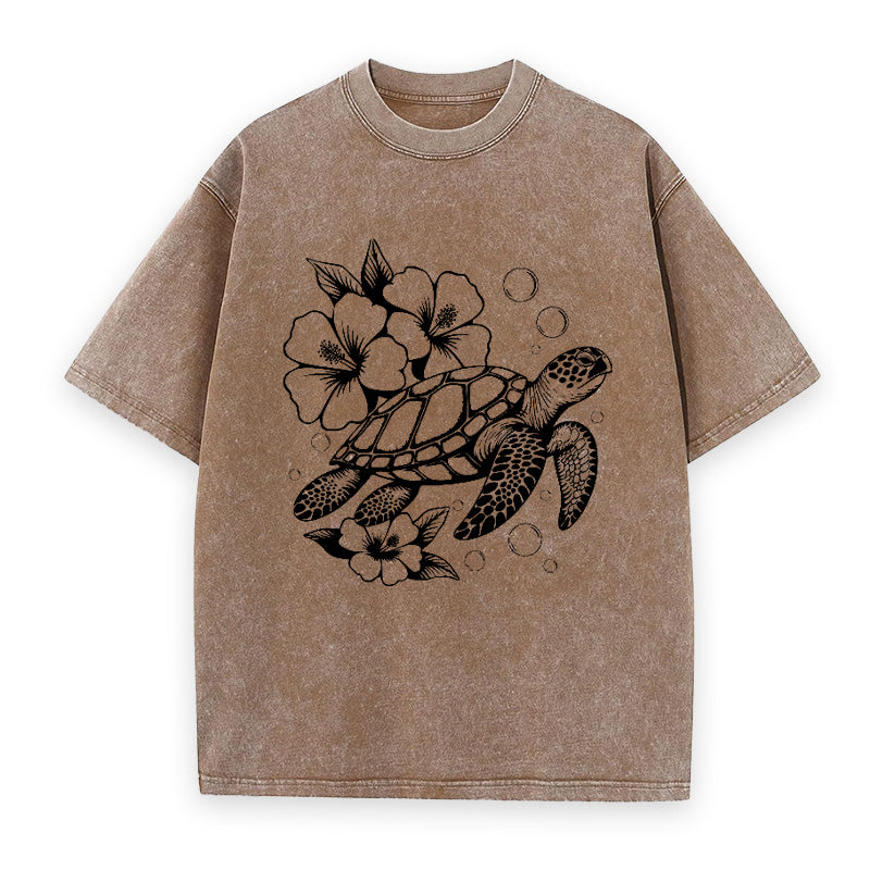 Hibiscus Sea Turtle Unisex Tee