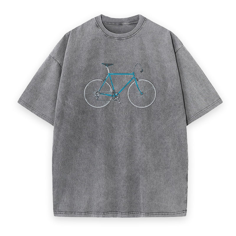 Simple Vintage Bicycle Blue Tee