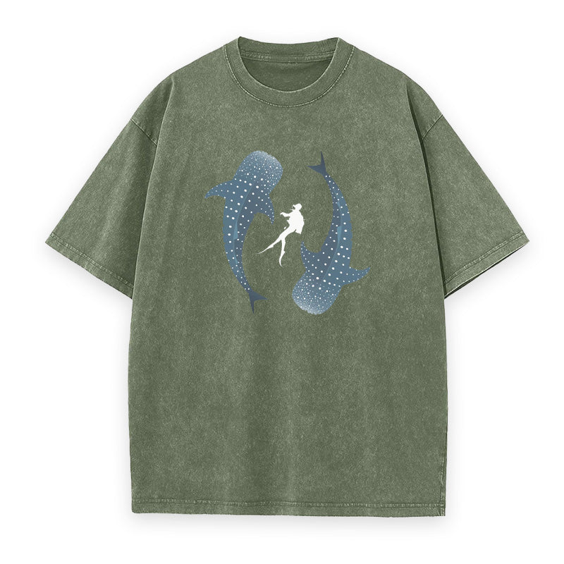 Whale Shark Yin Yang Scuba Diving Unisex Tee
