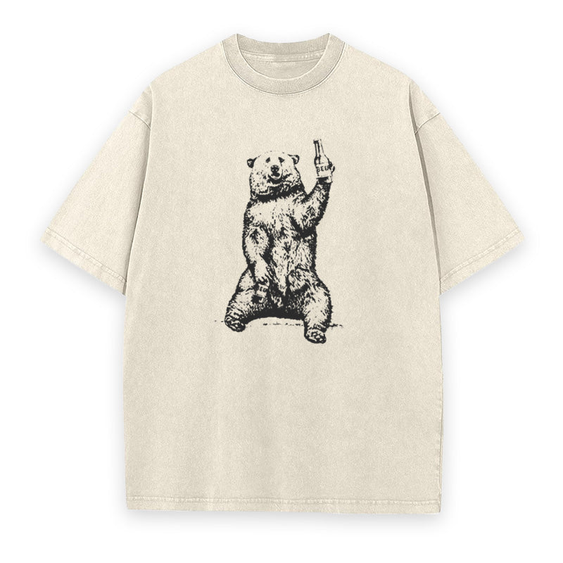 Craft Beer Drinking Bear Unisex Tee