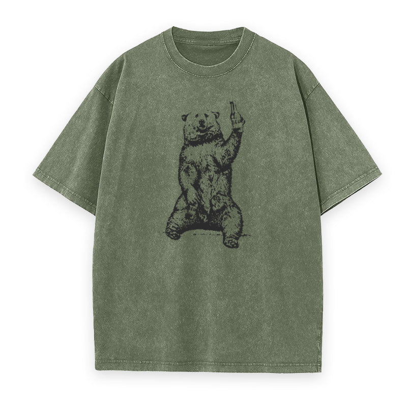 Craft Beer Drinking Bear Unisex Tee