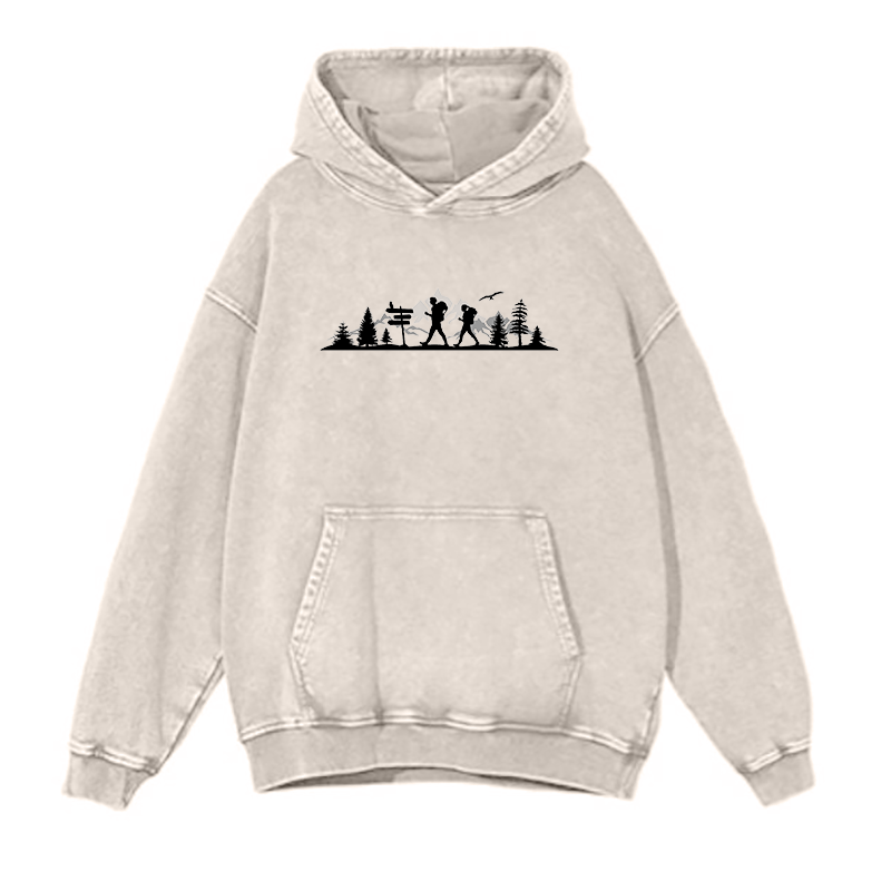 MOUNTAINS FOREST HIKING Outline hoodies