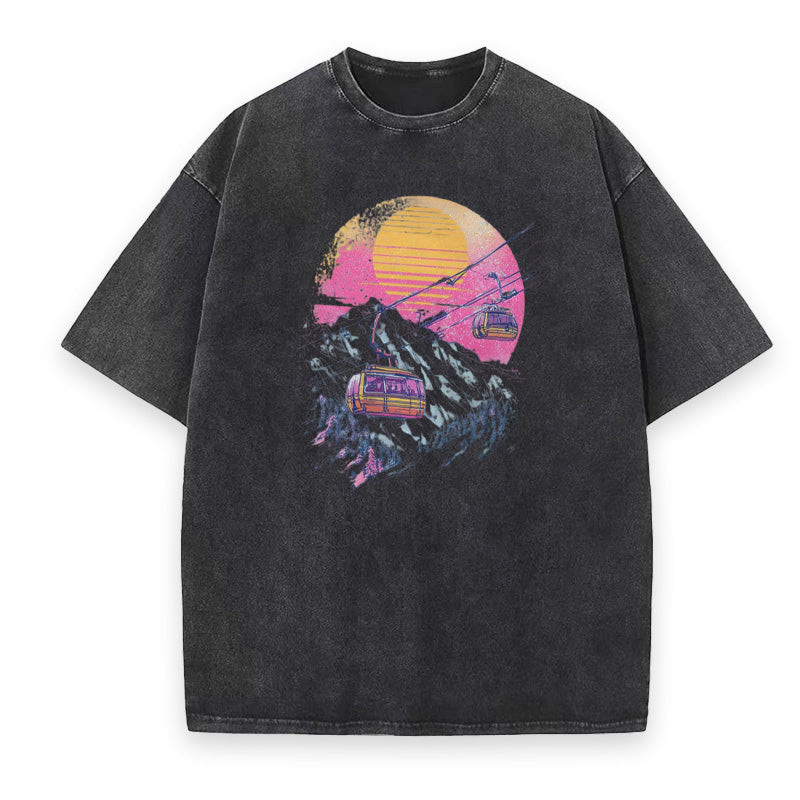 Ski Gondola Sunset Unisex Tee