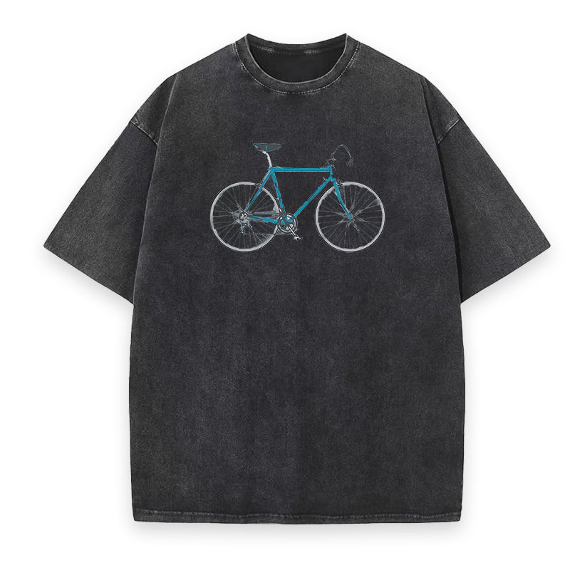 Simple Vintage Bicycle Blue Unisex Tee