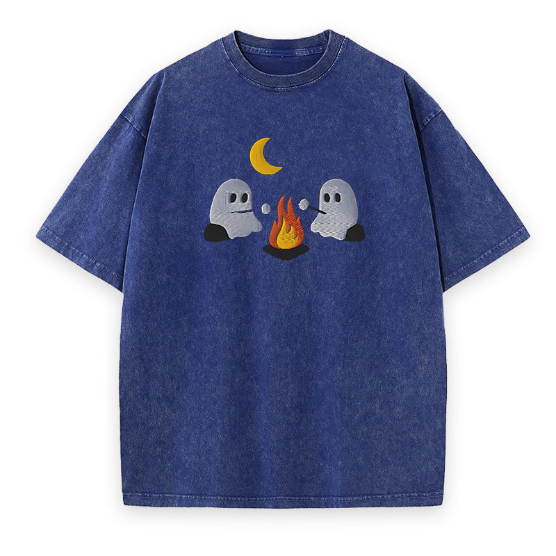 Cute Ghosts Camping Unisex Tee