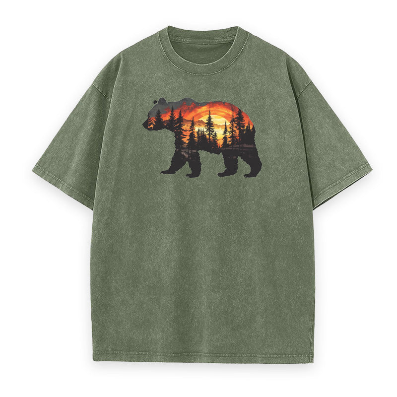 Bear Sunset Forest Unisex Tee