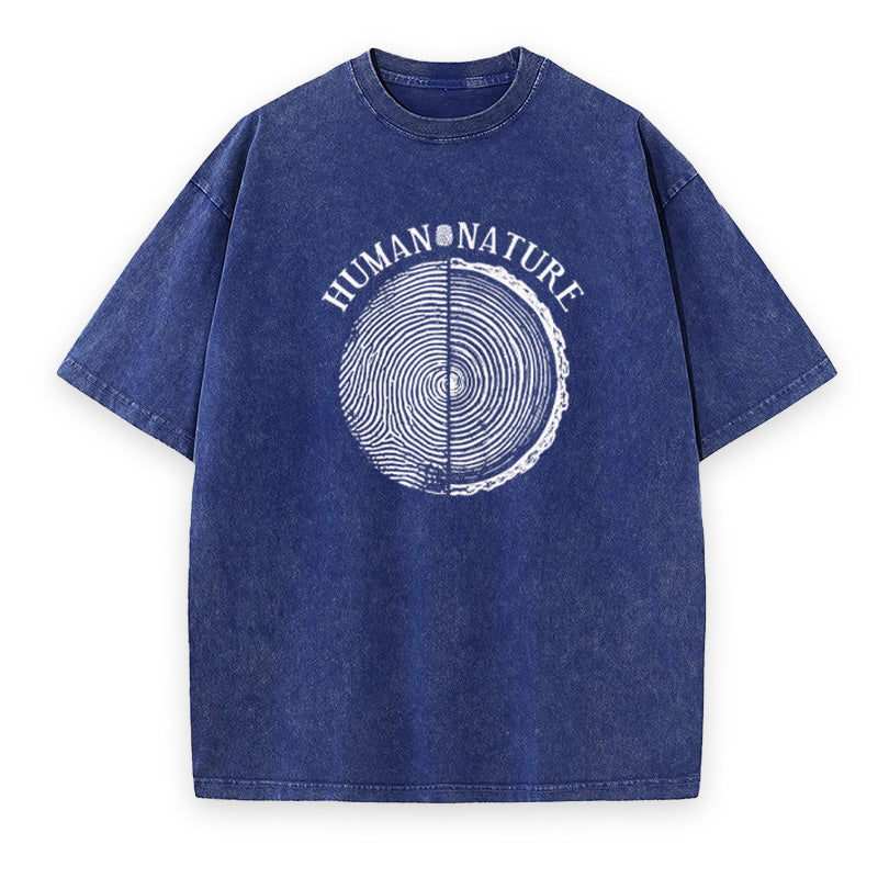 Human Nature Tree Ring Fingerprint Unisex Tee