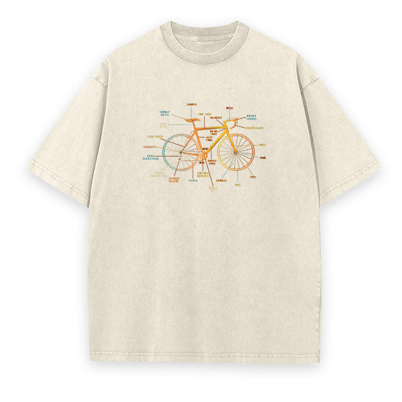 Bike Parts Overview Unisex Tee
