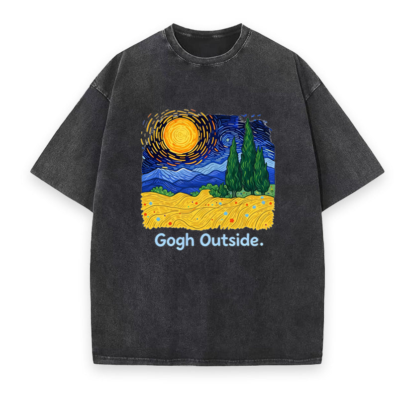 Gogh Outside Starry Night Nature Lover Unisex Tee