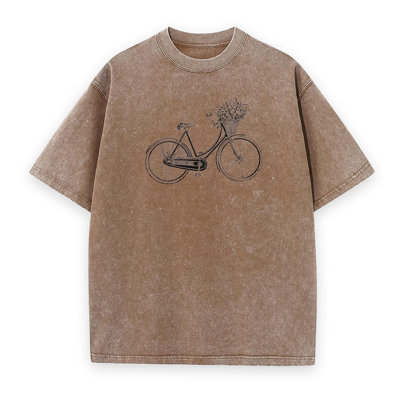 Bike with Basket of Flowers Tee