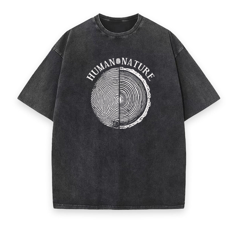 Human Nature Tree Ring Fingerprint Unisex Tee