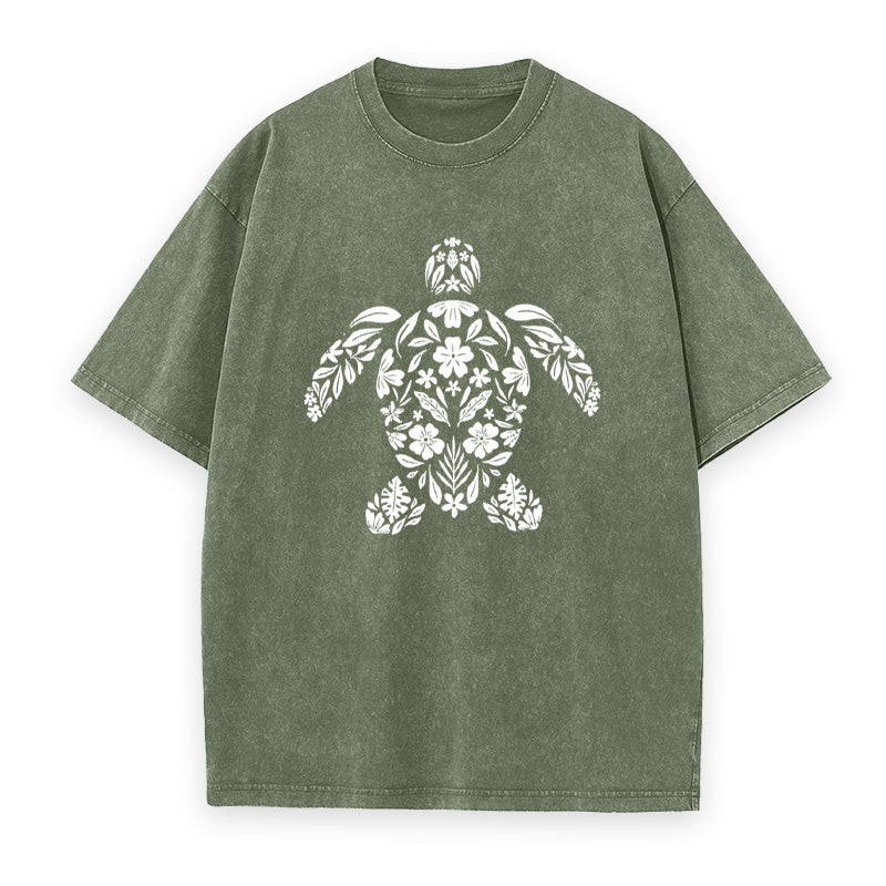 Sea Turtle Floral Unisex Tee