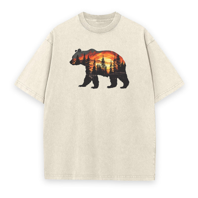 Bear Sunset Forest Unisex Tee