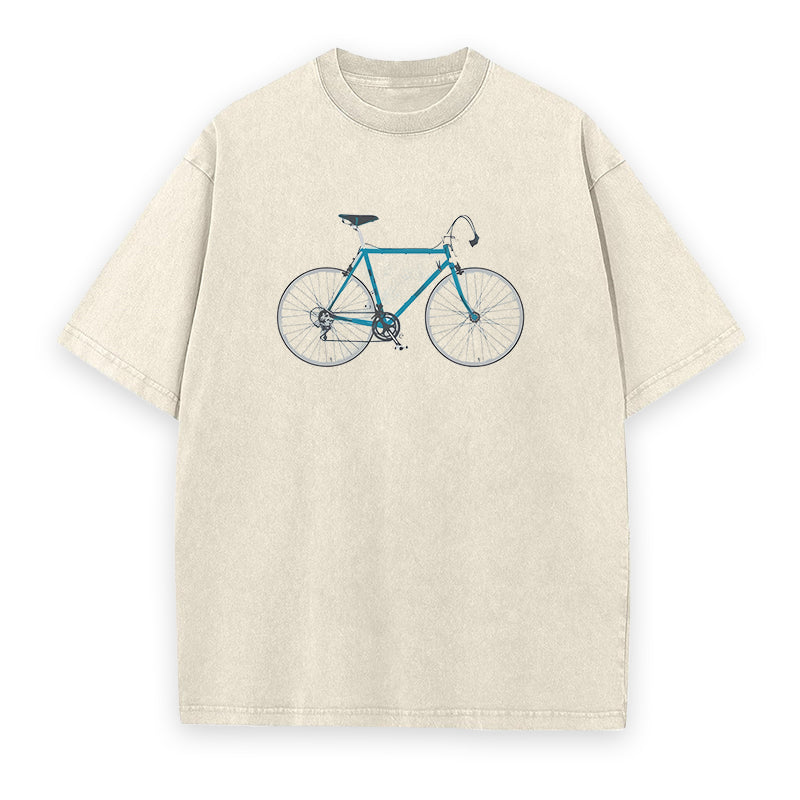Simple Vintage Bicycle Blue Tee