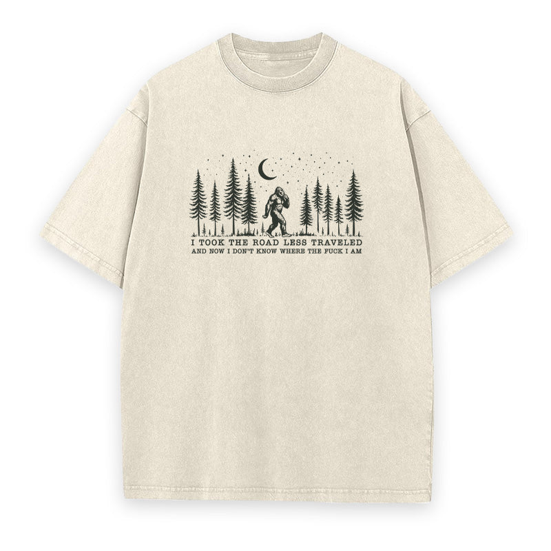 Bigfoot I Took The Road Less Traveled Unisex Tee