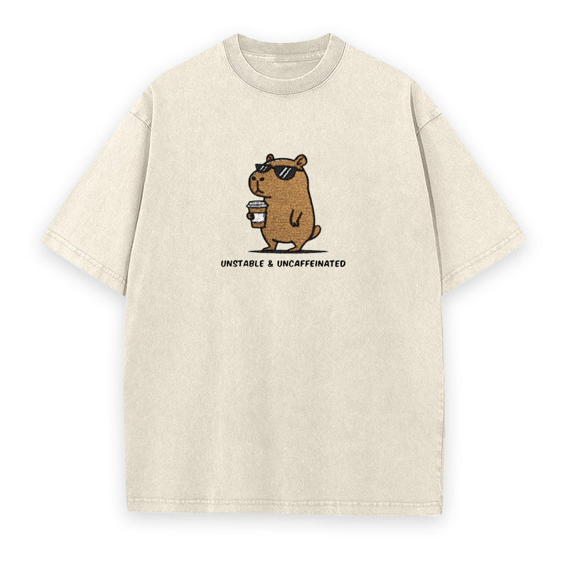 Capybara Unstable Uncaffeinated Unisex Tee