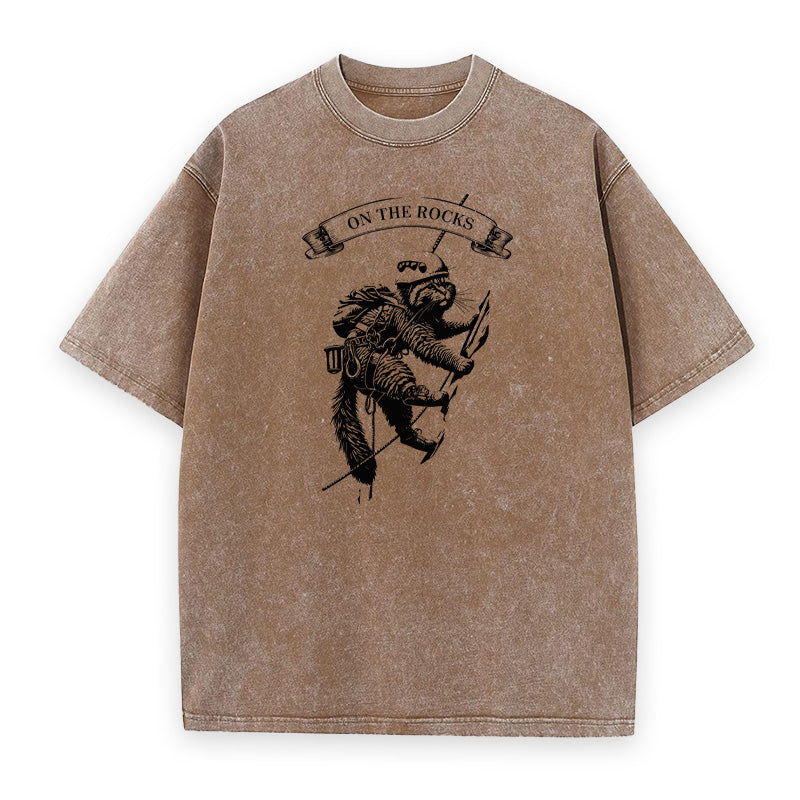On The Rocks Climbing Cat Unisex Tee