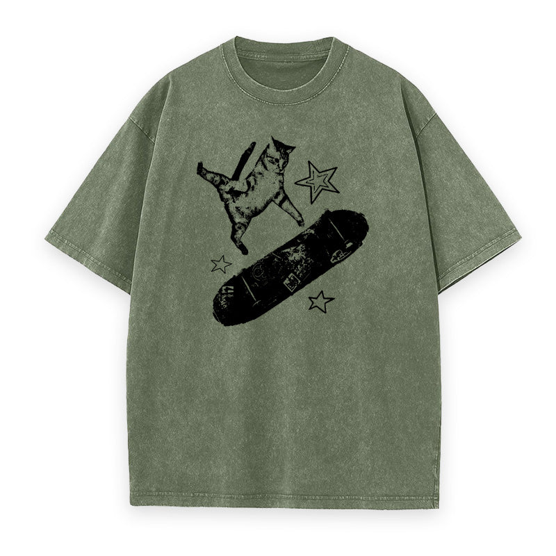 Skateboard Cat Unisex Tee