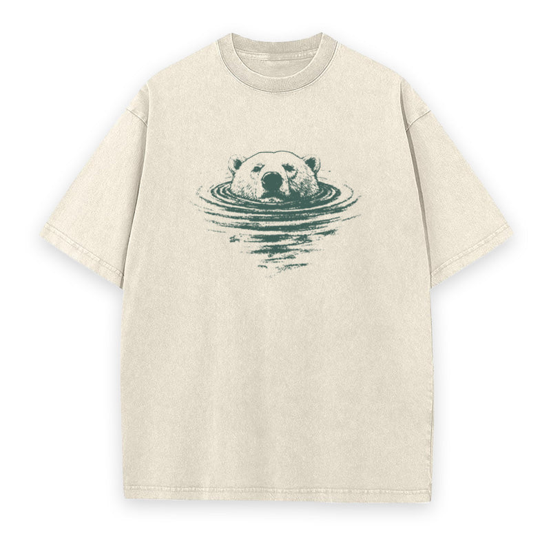 Vintage Swimming Polar Bear Unisex Tee