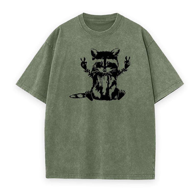 Raccoon Peace Hands Unisex Tee