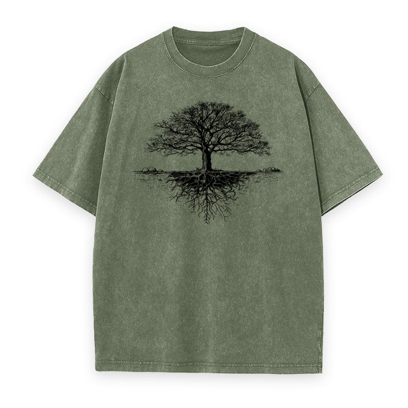 Detailed Tree of Life with Roots Unisex Tee