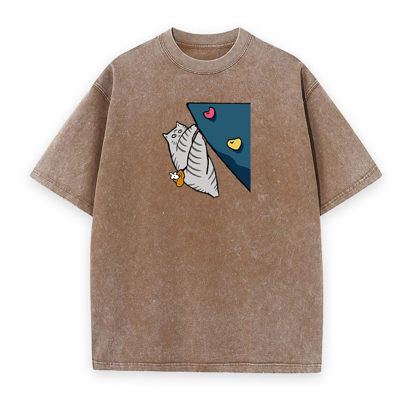 Rock Climbing Tabby Cat Unisex Tee
