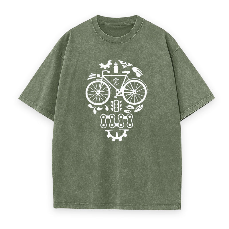 Bicycle with a skull face design Unisex Tee