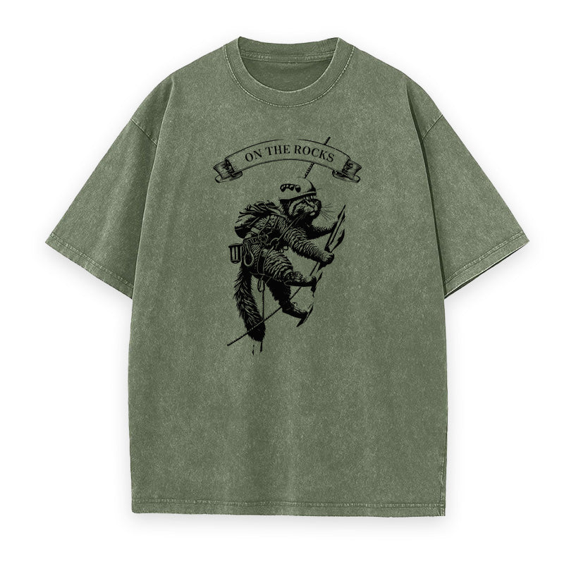 On The Rocks Climbing Cat Unisex Tee