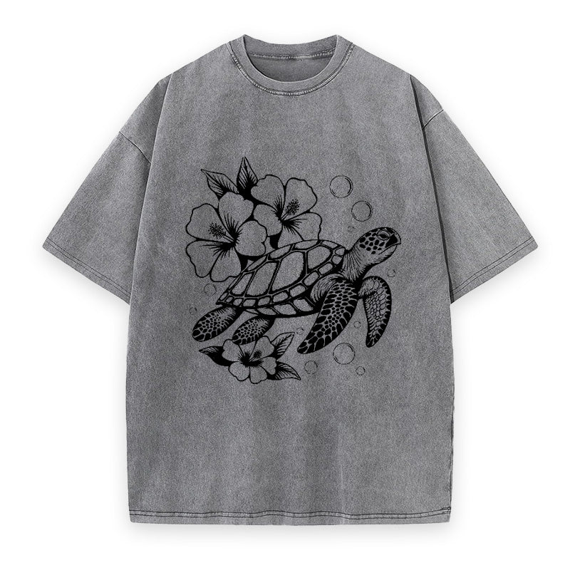 Hibiscus Sea Turtle Unisex Tee