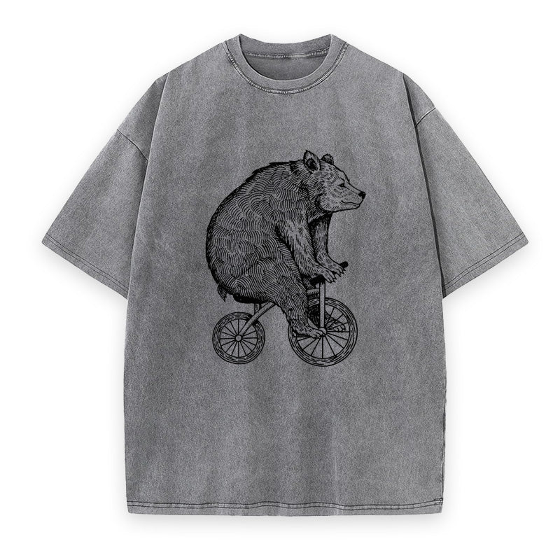 Bear Riding A Bike Unisex Tee