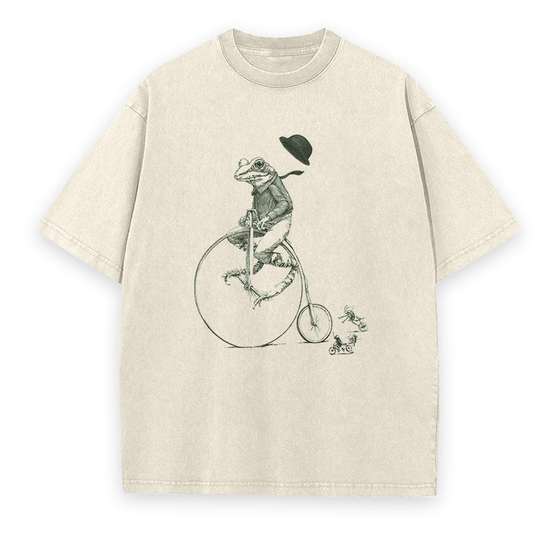 Frog on the High Wheel Unisex Tee