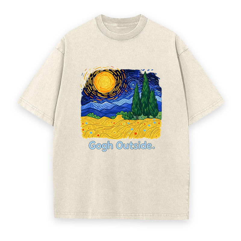 Gogh Outside Starry Night Nature Lover Unisex Tee