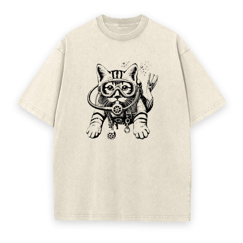 Scuba Diving Kitty Cat Unisex Tee