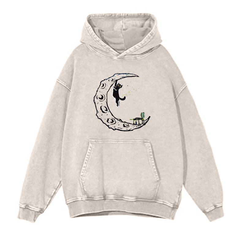 Cat Bouldering in the Moon Kiss hoodies