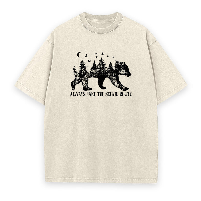 Always Take The Scenic Route Camping Unisex Tee
