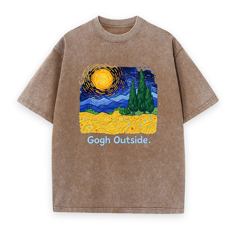 Gogh Outside Starry Night Nature Lover Unisex Tee