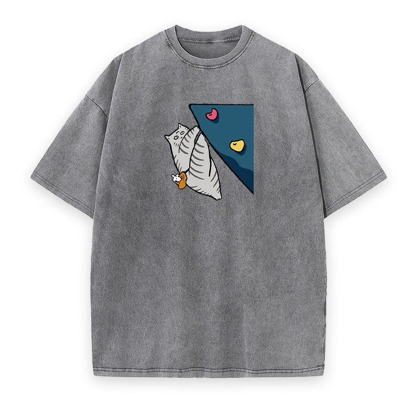 Rock Climbing Tabby Cat Unisex Tee