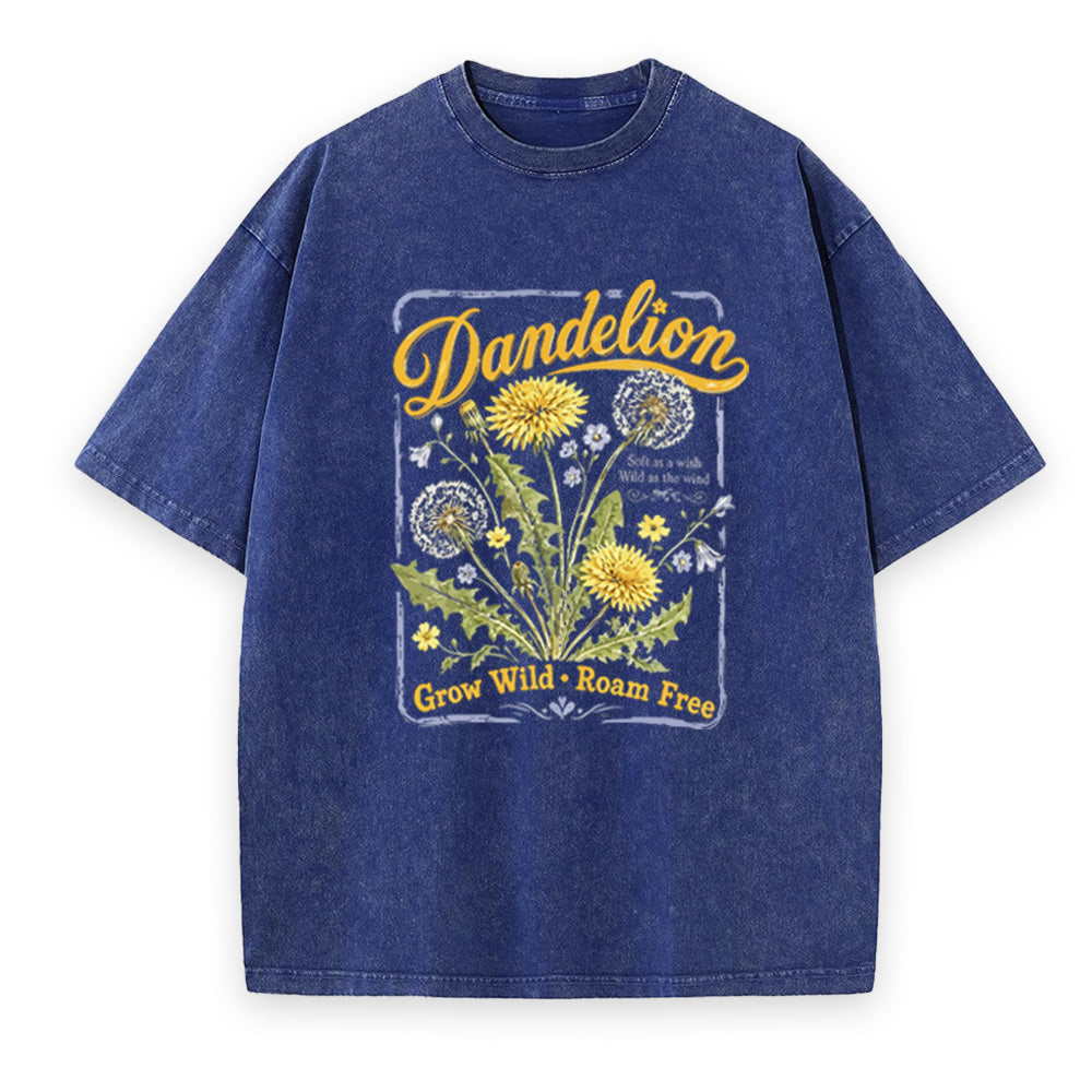 Vintage Dandelion Grow Wild Roam Free Unisex Tee