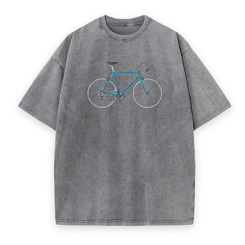 Simple Vintage Bicycle Blue Unisex Tee