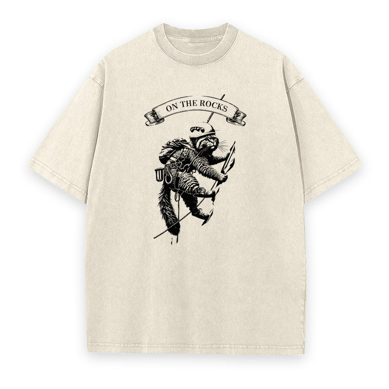 On The Rocks Climbing Cat Unisex Tee