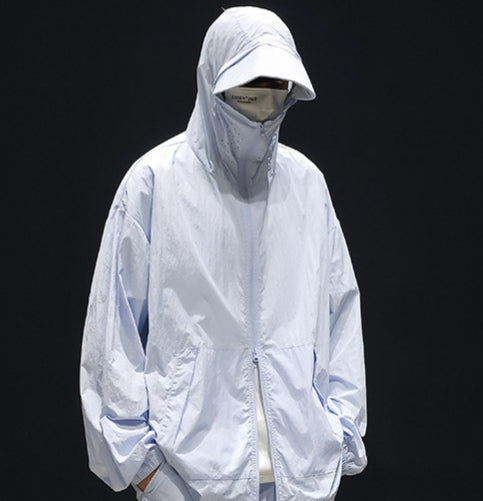 Men’s Ice Silk UV Protection Jacket – Lightweight & Breathable Outdoor Wear hood