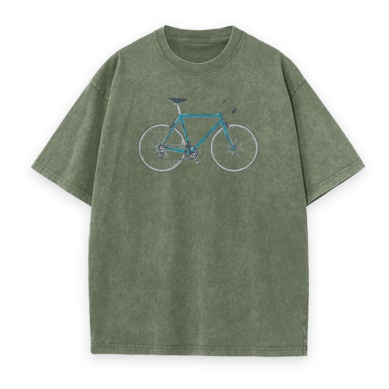 Simple Vintage Bicycle Blue Unisex Tee