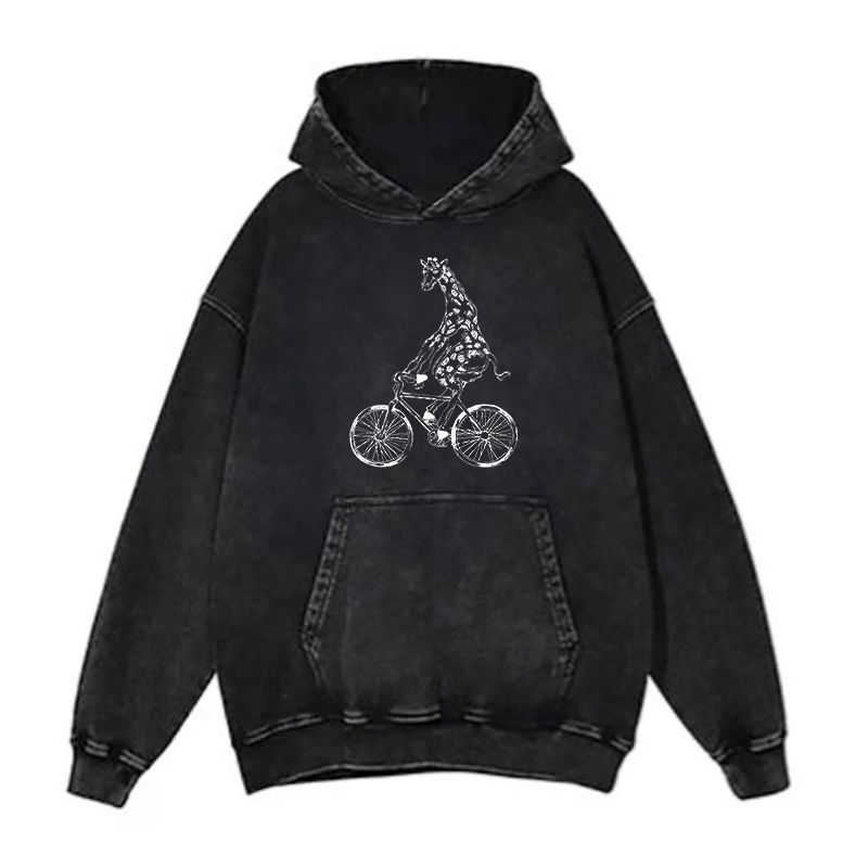 Giraffe on a Bike hoodies