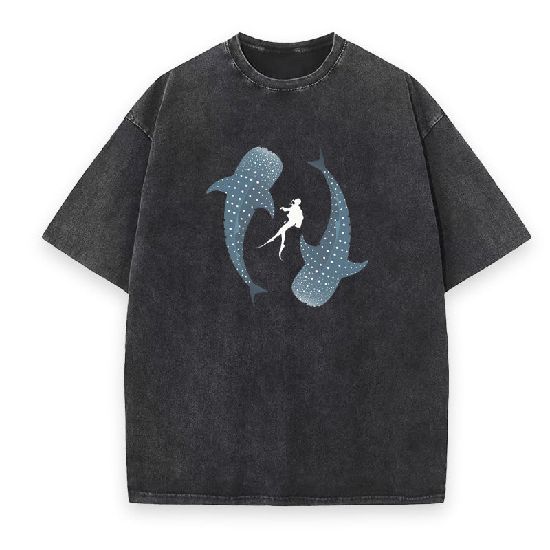 Whale Shark Yin Yang Scuba Diving Unisex Tee