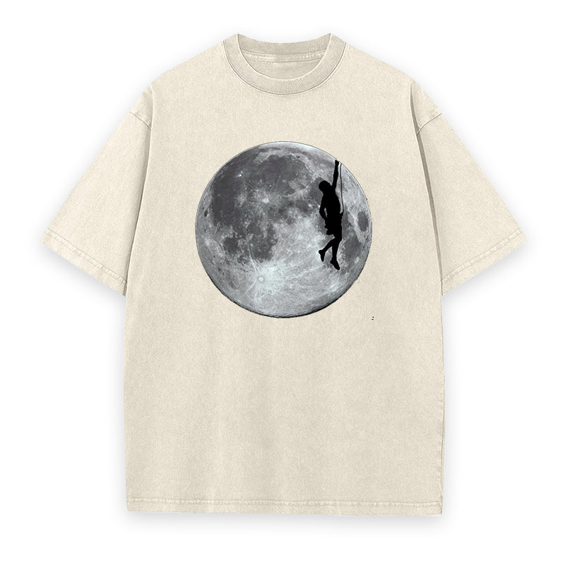 Rock Climbing Moon Unisex Tee