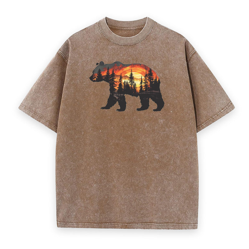 Bear Sunset Forest Unisex Tee