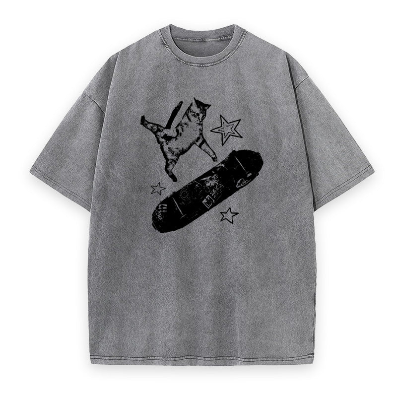 Skateboard Cat Unisex Tee