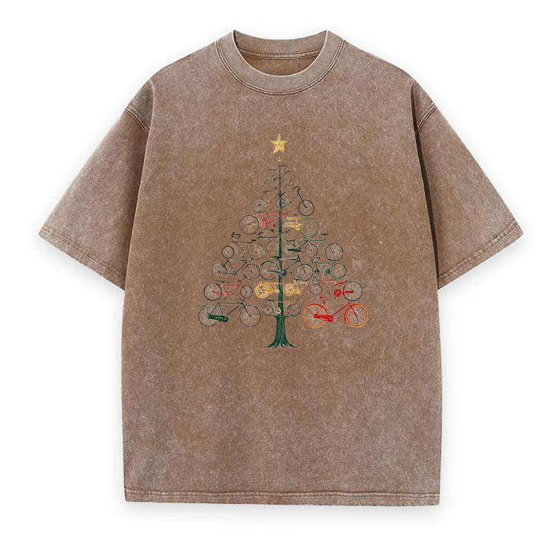 Bicycle Christmas Tree Unisex Tee