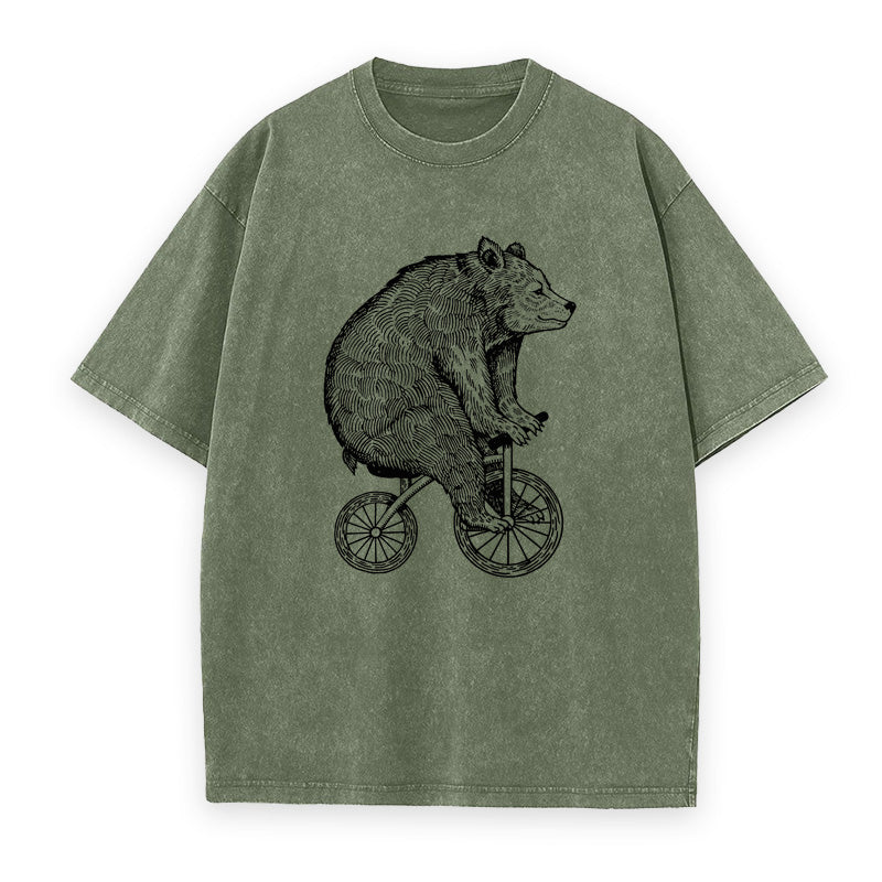 Bear Riding A Bike Unisex Tee