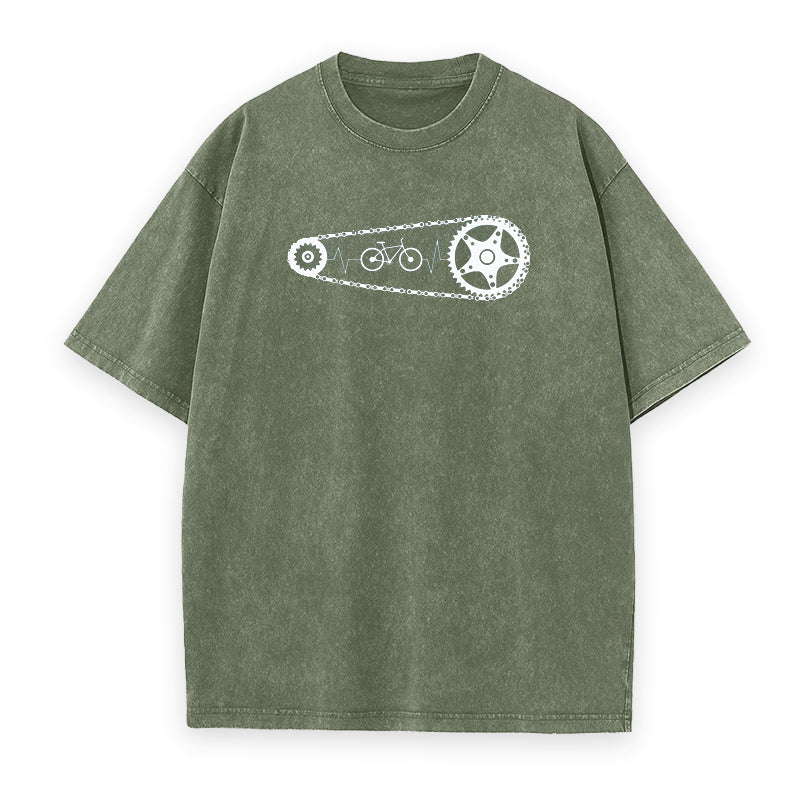 Cycling Heartbeat Bicycle Unisex Tee